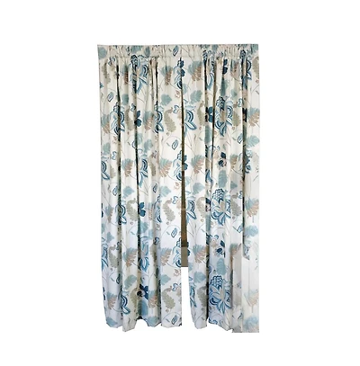 Rlf Home Samanta Window Treatment 100% Cotton High-Quality Decorator Fabric Fully Lined Curtain Panels 100" X 84" Blue