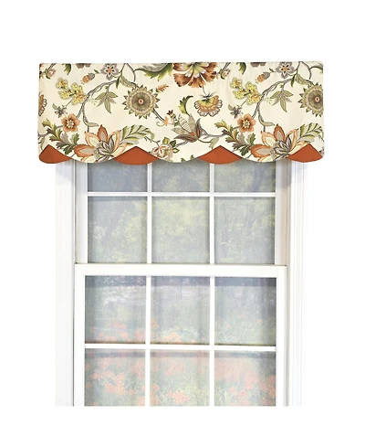 Rlf Home 100% Cotton Zanzibar Petticoat With Poly/Cotton lining Rod Pocket Valance 50" x 17" Orange
