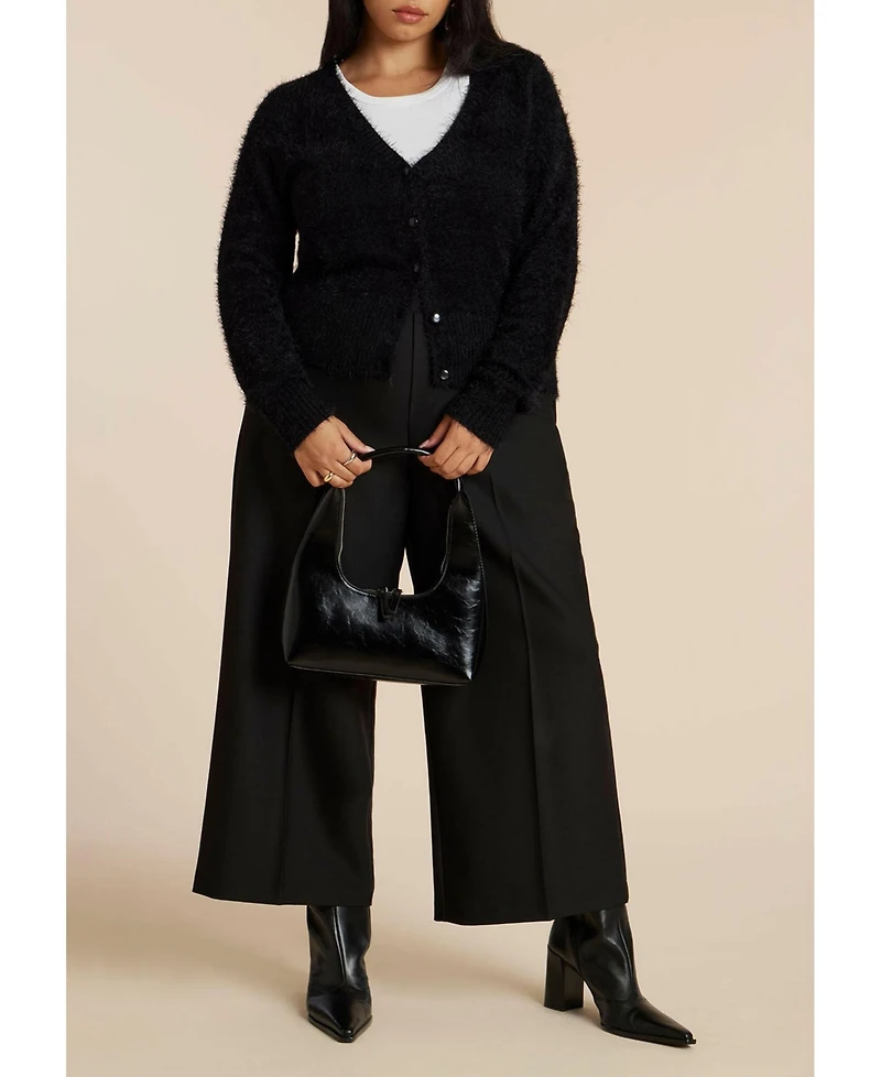Eloquii Women's Fuzzy Cardigan