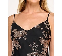 Seni & Cade Juniors' Sequin V-Neck Slip Dress
