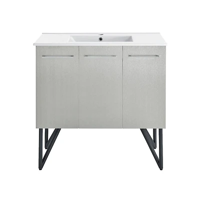 Swiss Madison Annecy 36" Freestanding Bathroom Vanity in Gray with Sink Top