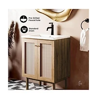 Classe 24" Freestanding Bathroom Vanity in Golden Oak with Sink Top