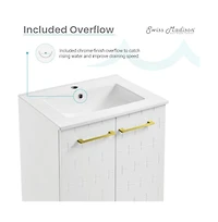 Swiss Madison Annecy 24" Freestanding Bathroom Vanity in Galaxy White with Sink Top