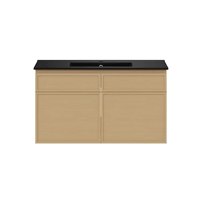 Swiss Madison St. Tropez 36" Wall-Mounted Bathroom Vanity in Natural Oak with Sink Top