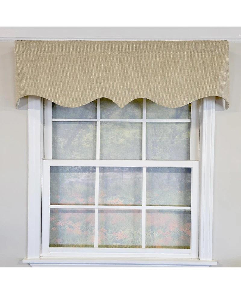 Rlf Home 100% Cotton Basket Weave Regal Poly/Cotton Ivory lining Rod Pocket Valance 50" x 15" Khaki