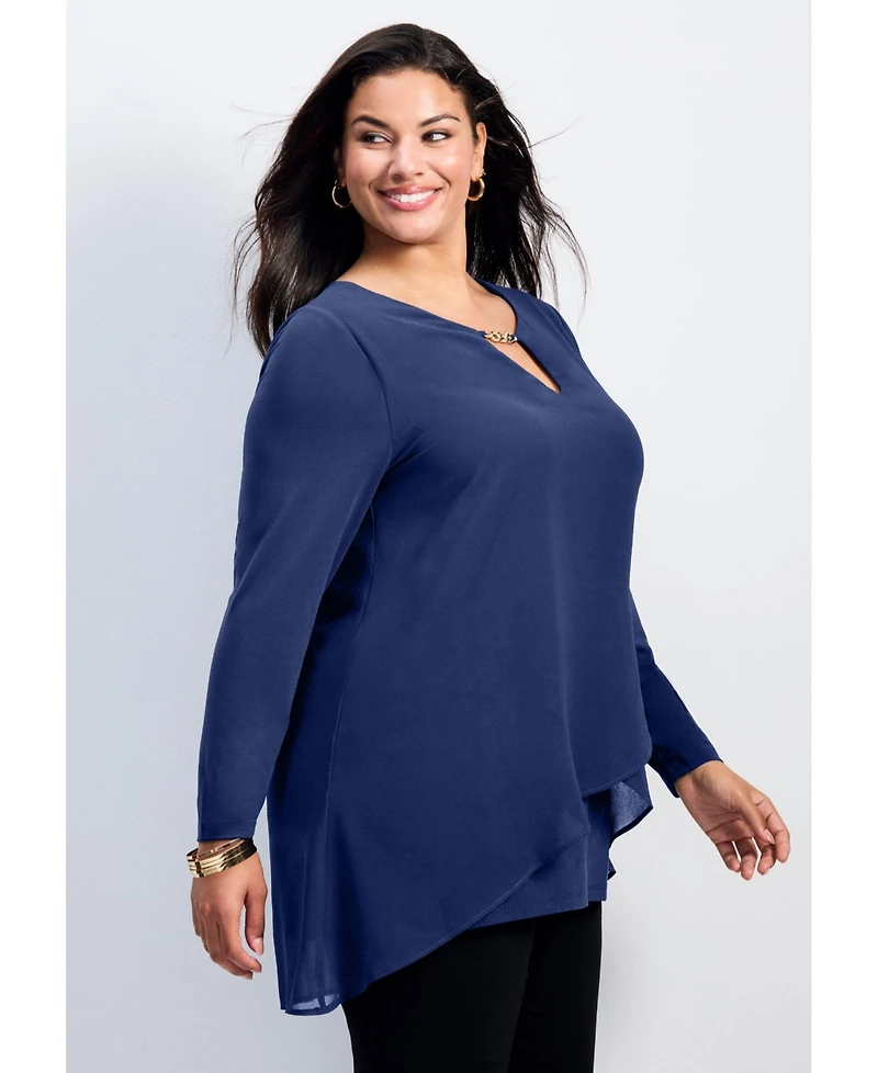 Avenue Women's Fantasia Overlay Chain Tunic