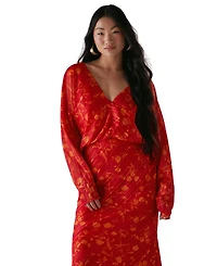 Warehouse Women's Shadow Stripe Neck Midi Dress