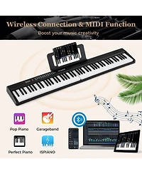 Mecale 88 Key Foldable Piano Keyboard Portable Semi Weighted Electric Piano