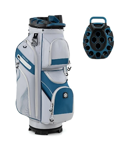 Molded Lock Top Golf Cart Bag with 14-Way Full Length Dividers and 11 Pockets