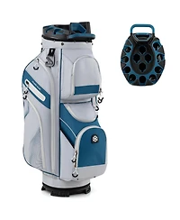 Molded Lock Top Golf Cart Bag with 14-Way Full Length Dividers and 11 Pockets