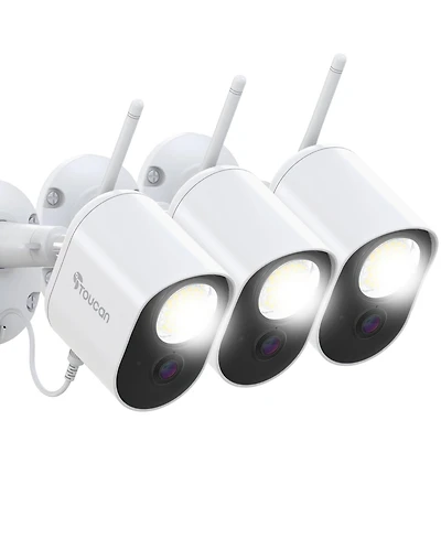 Toucan Security Floodlight Camera 3-Pack No Subscription Required