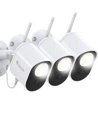 Toucan Security Floodlight Camera 3-Pack No Subscription Required