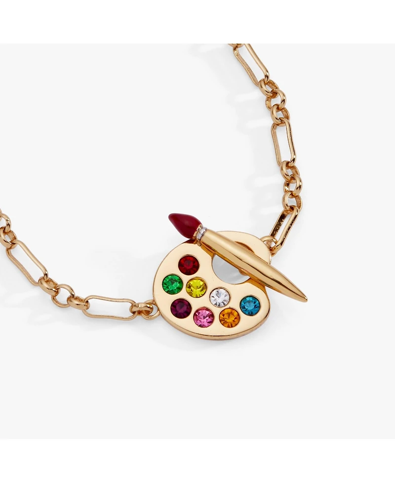 Artist Palette & Paint Brush Toggle Necklace