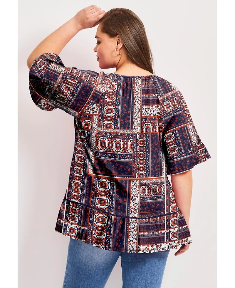 Avenue Women's Flutter Sleeve Top