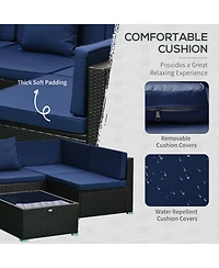 Outsunny 7pc Sectional Wicker Patio Furniture