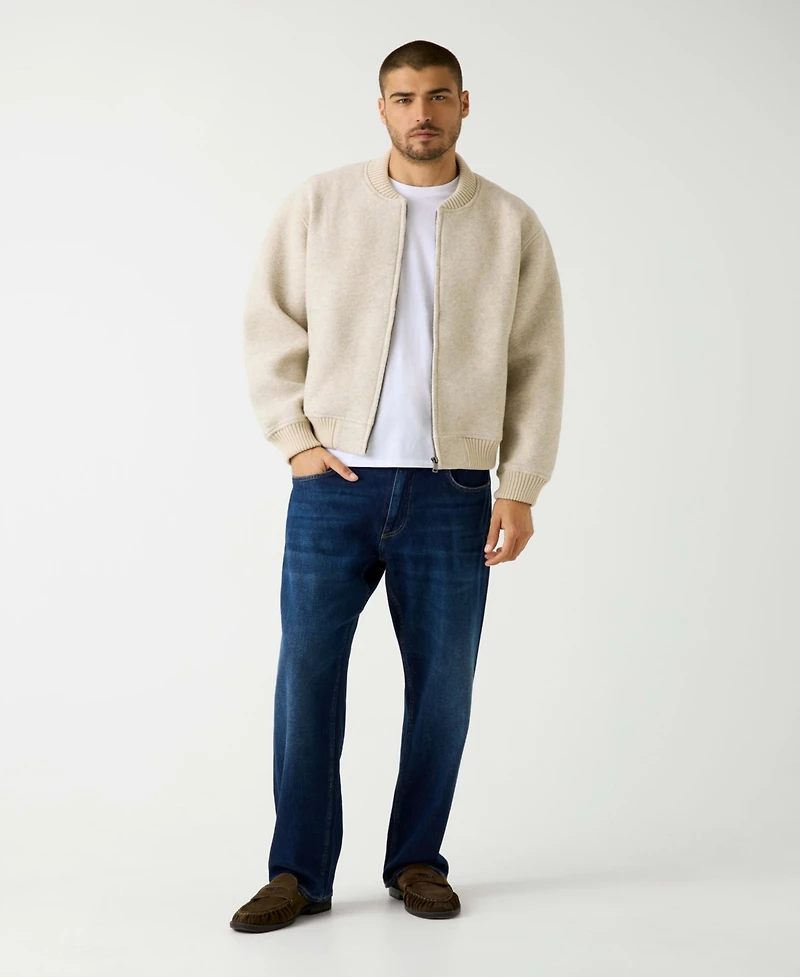 Guess Men's Scuba Melange Long Sleeve Bomber Jacket