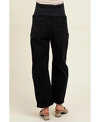 Pinkblush Maternity Black Rolled Cuff Barrel Leg Jeans