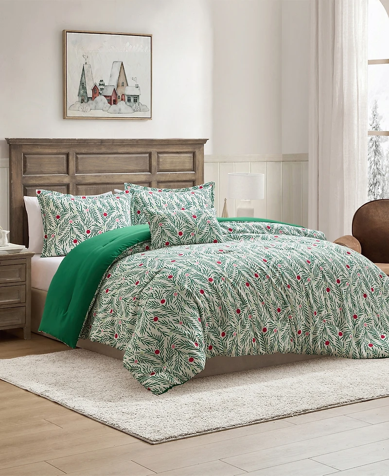 Hallmark Green Branches Holiday 3-Pc. Comforter Set, Twin/Twin Xl