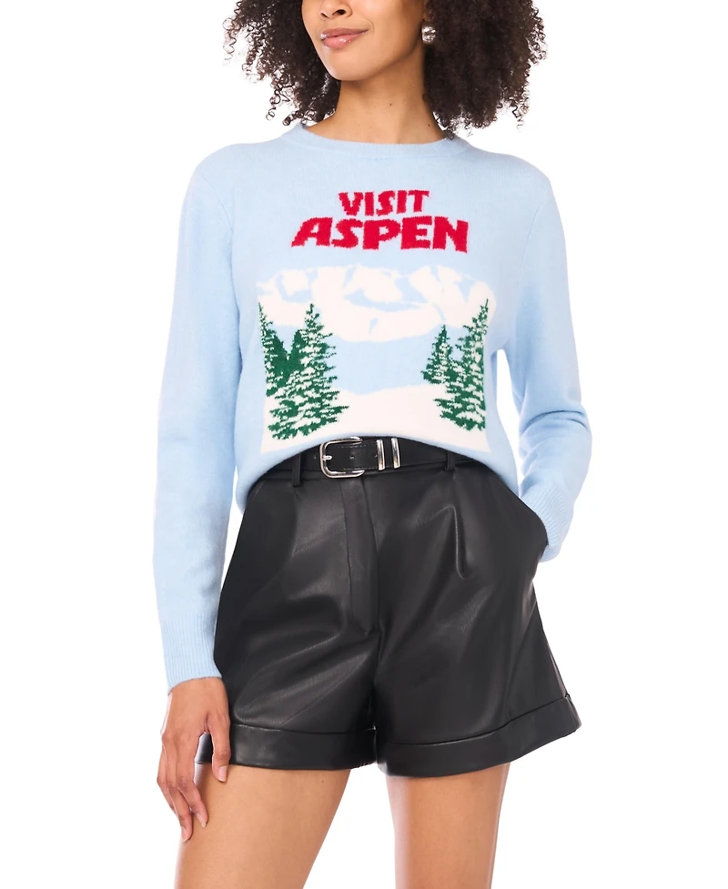 Vince Camuto Women's Motif Crewneck Sweater