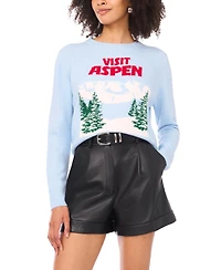 Vince Camuto Women's Motif Crewneck Sweater