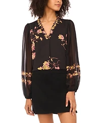 Vince Camuto Women's Printed V-Neck Top