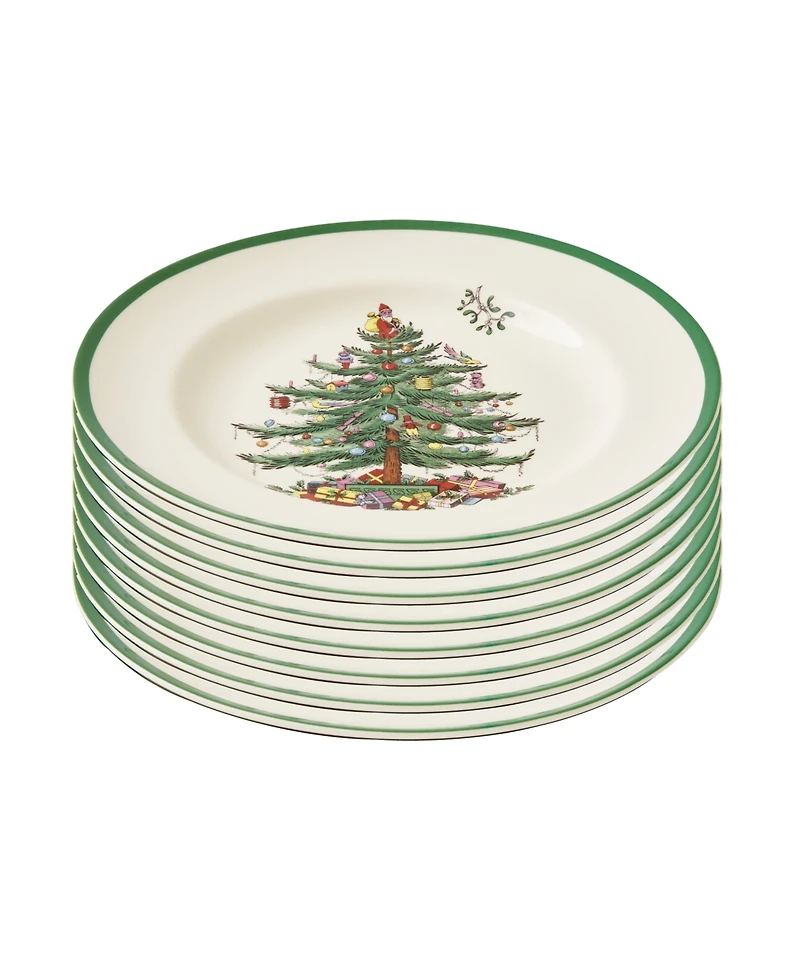 Christmas Tree Dinner Plates, Set of 8