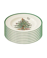 Christmas Tree Dinner Plates, Set of 8