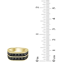 Macy's Men's Diamond Ring (3 ct. t.w.) in Silver Rhodium with Yellow Plating