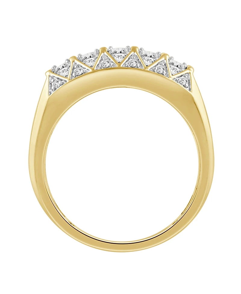 Macy's Men's Diamond Ring (1 ct. t.w.) in 10K Yellow Gold with Rhodium