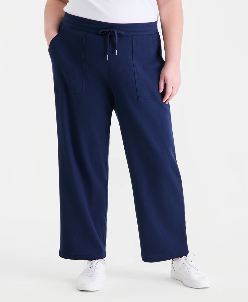 Style & Co Plus Size Waffle-Knit Drawstring Pants, Macy's Exclusive
