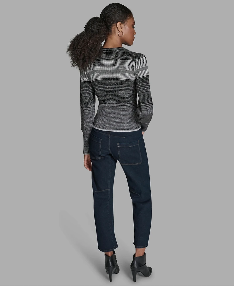 Bcbg Women's Wide Cuff Balloon-Sleeve Crewneck Sweater