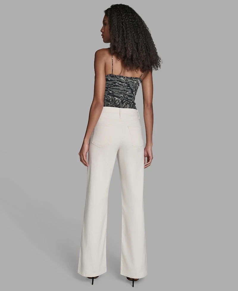 Bcbg Women's Wide Leg Mid-Rise Jeans