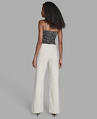 Bcbg Women's Wide Leg Mid-Rise Jeans