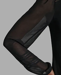 Bcbg Women's Long-Sleeve Collared Neck Top