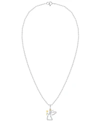 Macy's Diamond Pendant Necklace (1/10 ct. t.w.) in Sterling Silver and 14K Gold-Plated Sterling Silver and White Rhodium
