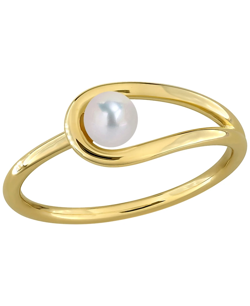 Macy's Cultured Freshwater Pearl Ring (4-4.5mm) 18K Gold Flash Plated Sterling Silver