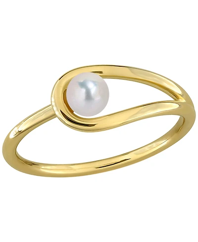 Macy's Cultured Freshwater Pearl Ring (4-4.5mm) 18K Gold Flash Plated Sterling Silver