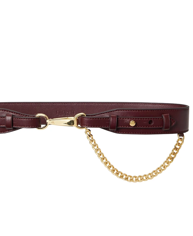 Lauren Ralph Women's Smooth Dog-Clip Belt