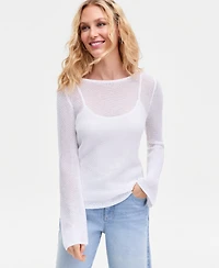 I.n.c. International Concepts Women's Long Sleeve Open-Knit Sweater, Macy's Exclusive