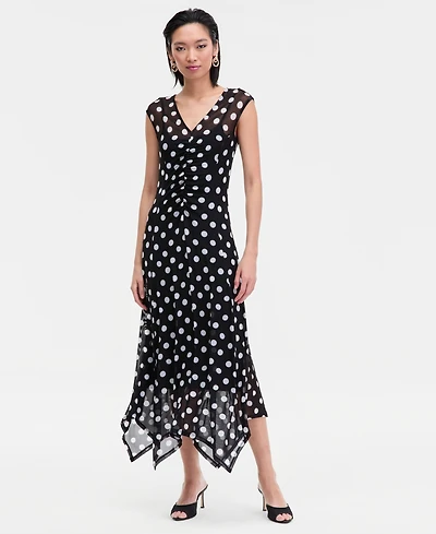 I.n.c. International Concepts Women's Printed V-Neck Midi Dress, Macy's Exclusive