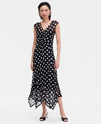 I.n.c. International Concepts Women's Printed V-Neck Midi Dress, Macy's Exclusive