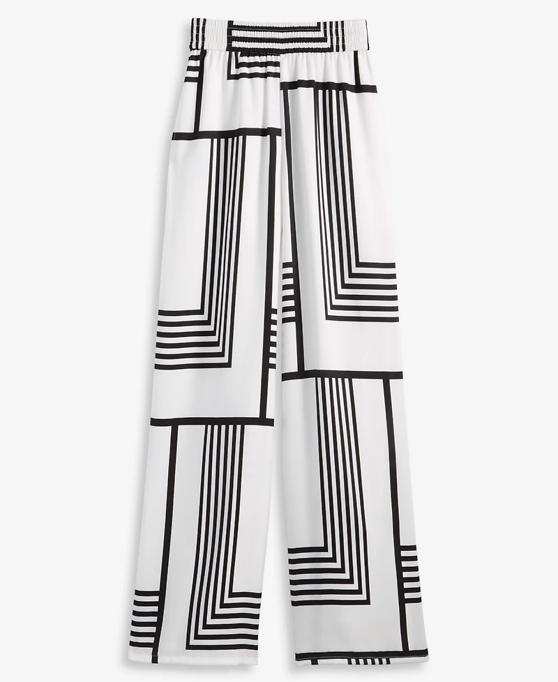 I.n.c. International Concepts Women's Graphic-Print Pull-On Wide-Leg Pants, Macy's Exclusive