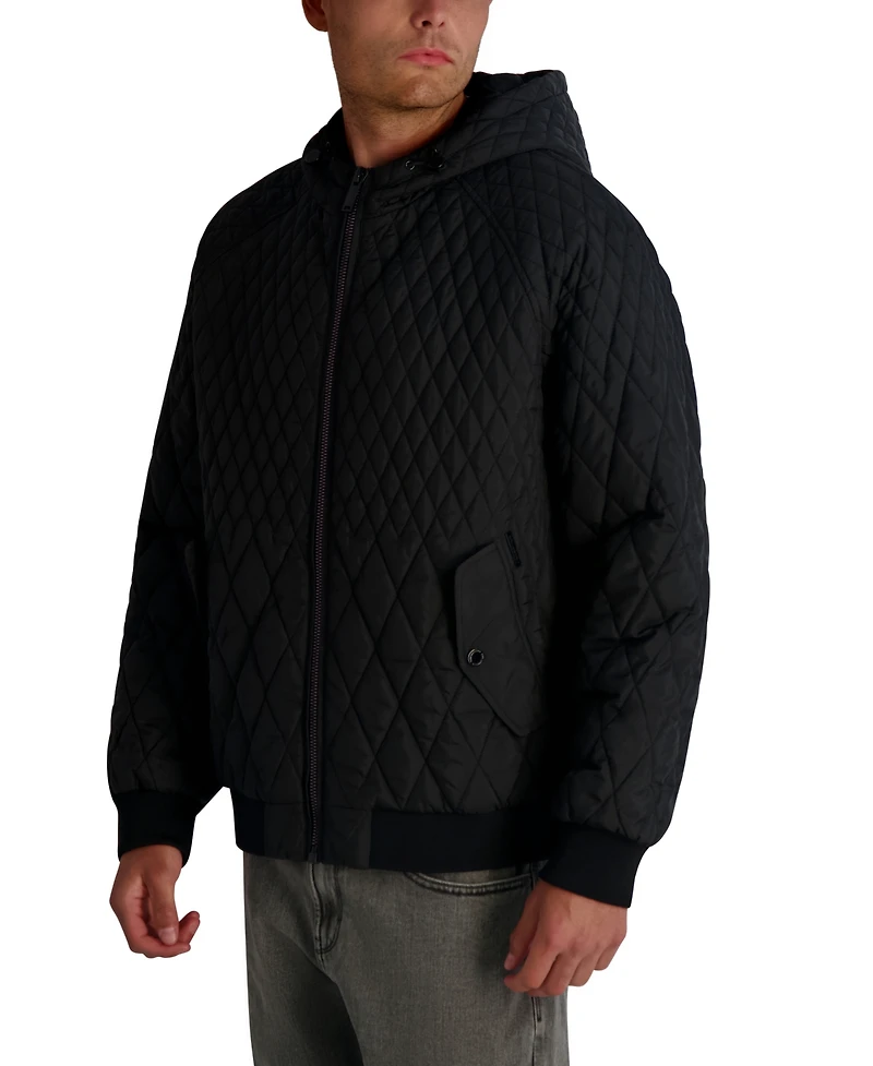 Karl Lagerfeld Paris Men's Diamond Quilted Bomber Jacket