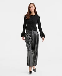 Bar Iii Women's Faux-Fur-Trim Cardigan, Macy's Exclusive