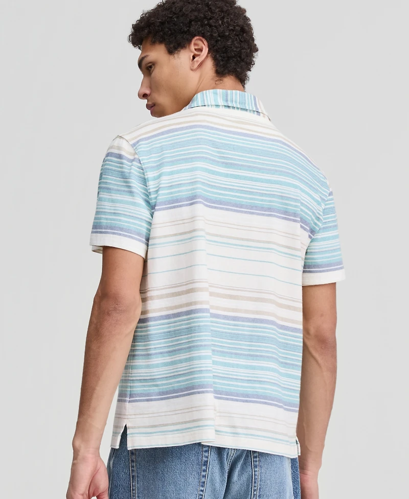 Sun + Stone Men's Colin Short-Sleeve Striped Polo Shirt, Macy's Exclusive