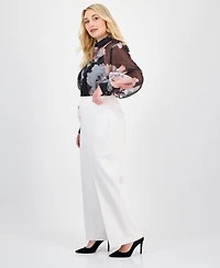 Anne Klein Plus Wide-Leg Pull-On Compression Trousers