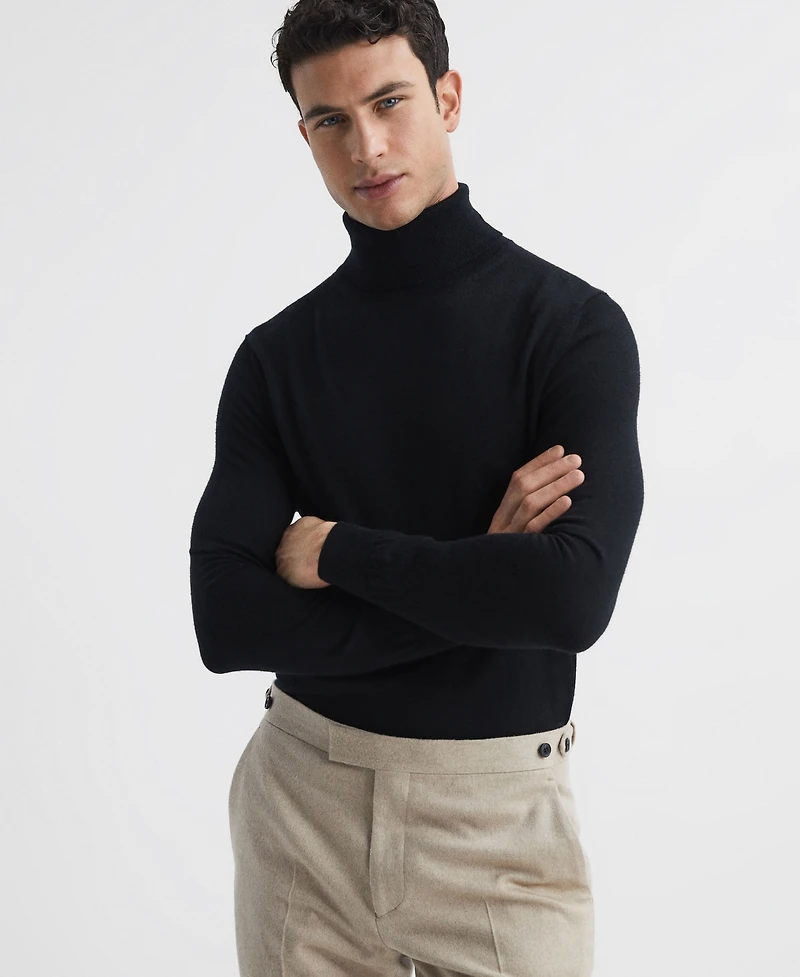 Reiss Men's Slim Fit Merino Wool Roll Neck Sweater