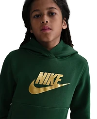 Nike Big Kids' Sportswear Gold Holiday Satin Club Fleece Hoodie