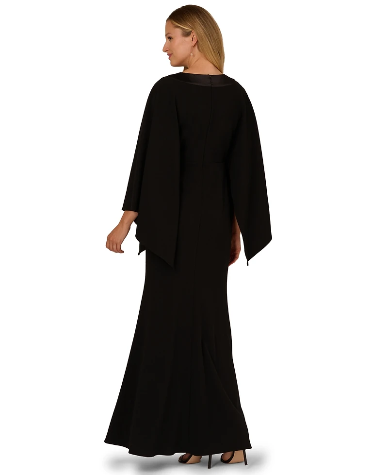 Adrianna Papell Women's V-Neck Crepe Gown