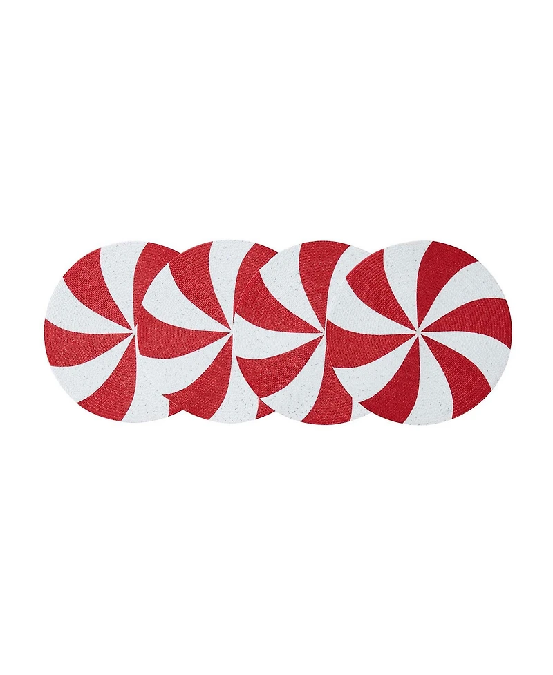 Avanti Peppermint Round Braided Placemats, Set of 4